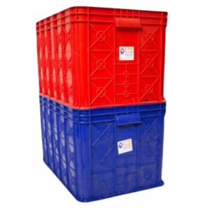 Container Box Plastik Industri Rapat Ori Grade Biru Merah YTH-19B Ukuran 61x41x24 cm | Raja Plastik Indonesia