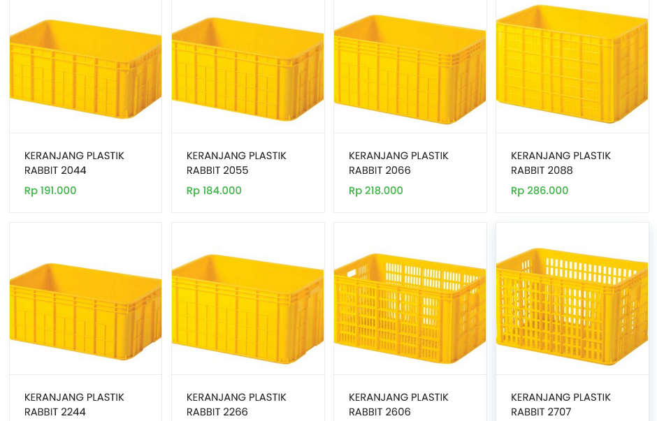 JUAL CONTAINER BOX PLASTIK INDUSTRI RABBIT | DISTRIBUTOR RESMI PABRIK RABBIT | BERBAGAI UKURAN DAN HARGA | RAJA PLASTIK INDONESIA