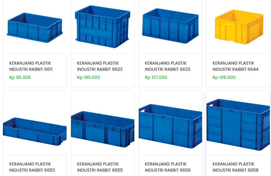 JUAL CONTAINER BOX PLASTIK INDUSTRI RABBIT | DISTRIBUTOR RESMI PABRIK RABBIT | BERBAGAI UKURAN DAN HARGA | RAJA PLASTIK INDONESIA