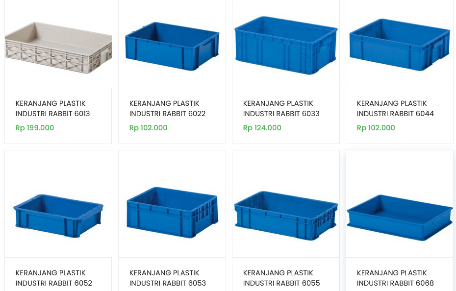 JUAL CONTAINER BOX PLASTIK INDUSTRI RABBIT | DISTRIBUTOR RESMI PABRIK RABBIT | BERBAGAI UKURAN DAN HARGA | RAJA PLASTIK INDONESIA