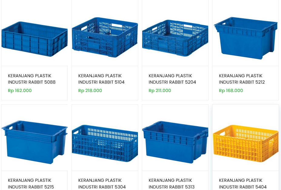 JUAL CONTAINER BOX PLASTIK INDUSTRI RABBIT | DISTRIBUTOR RESMI PABRIK RABBIT | BERBAGAI UKURAN DAN HARGA | RAJA PLASTIK INDONESIA