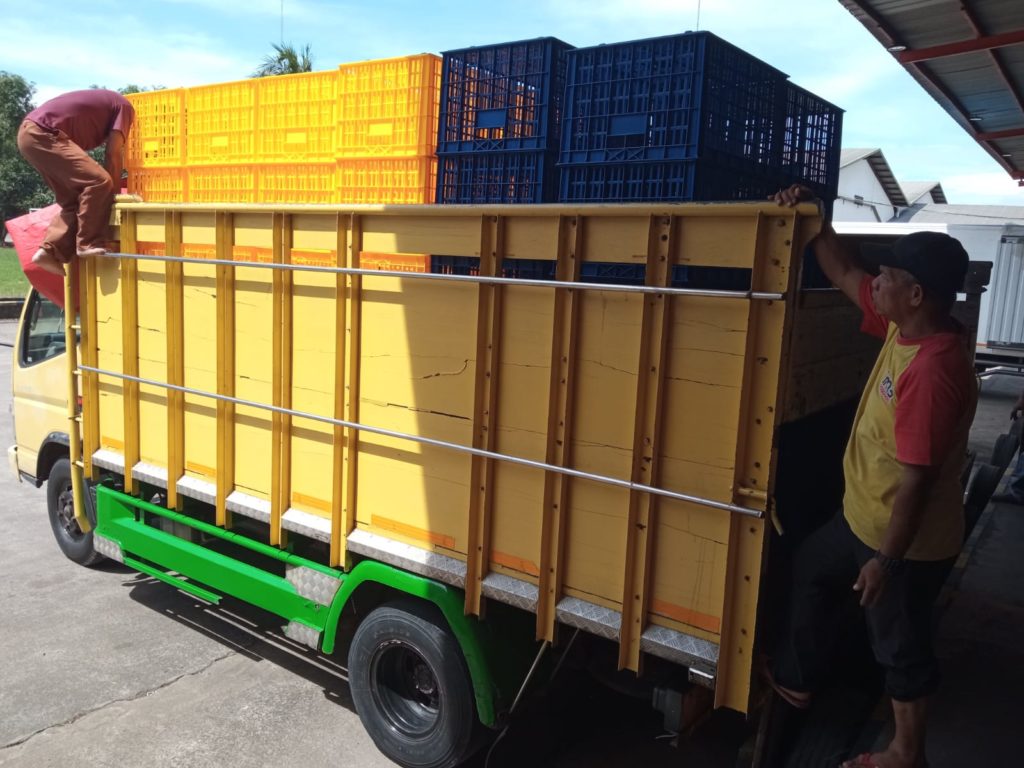 BOX CONTAINER PLASTIK INDUSTRI RABBIT, KIRIM KE JAKARTA UTARA OLEH TIM RAJA PLASTIK INDONESIA