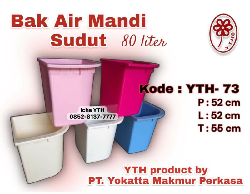 Bak Air Mandi Plastik Sudut 80 Liter YTH
