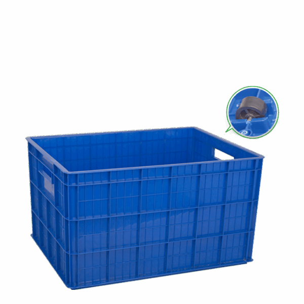 BOX CONTAINER PLASTIK INDUSTRI 140 LITER GL 2224 P + RODA, UKURAN 80 x 60 x 46 CM Plain Industrial Container with Castors – 140 Ltr | Keranjang Boks Kontainer Serbaguna 140 Liter Warna: Biru, Merah, Kuning, Hijau