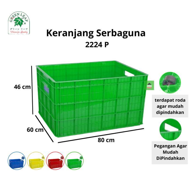 BOX CONTAINER PLASTIK INDUSTRI 140 LITER GL 2224 P + RODA