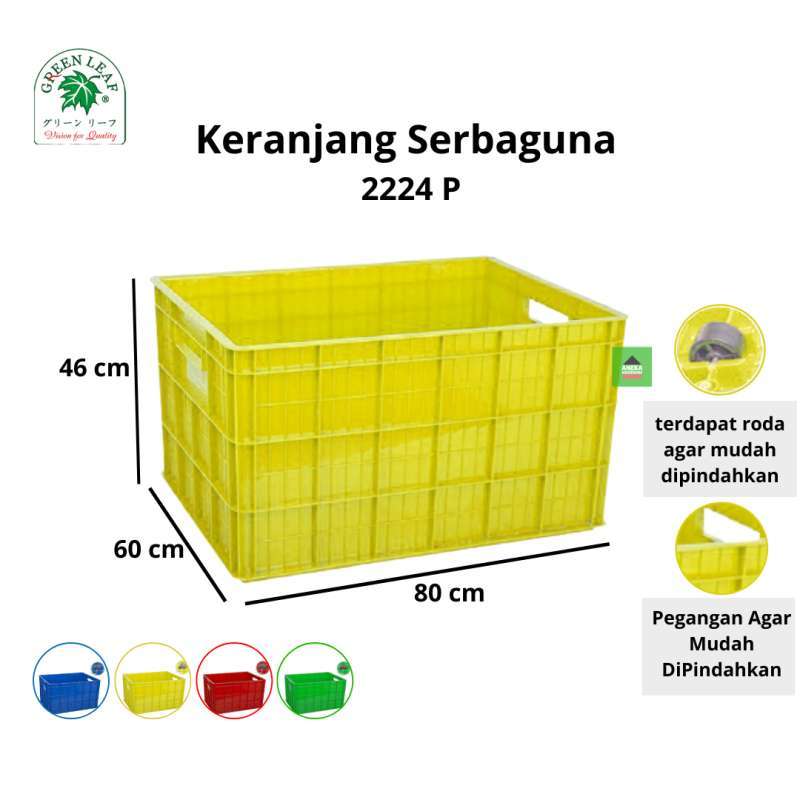BOX CONTAINER PLASTIK INDUSTRI 140 LITER GL 2224 P + RODA