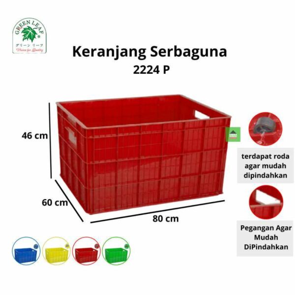 BOX CONTAINER PLASTIK INDUSTRI 140 LITER GL 2224 P + RODA