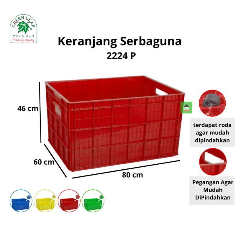BOX CONTAINER PLASTIK INDUSTRI 140 LITER GL 2224 P + RODA