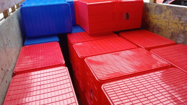 CONTAINER BOX INDUSTRI RAPAT 132 LITER GL TIPE 2244 P | KERANJANG PLASTIK WADAH INDUSTRI UKURAN 73,2 x 47,7 x 43,4 CM