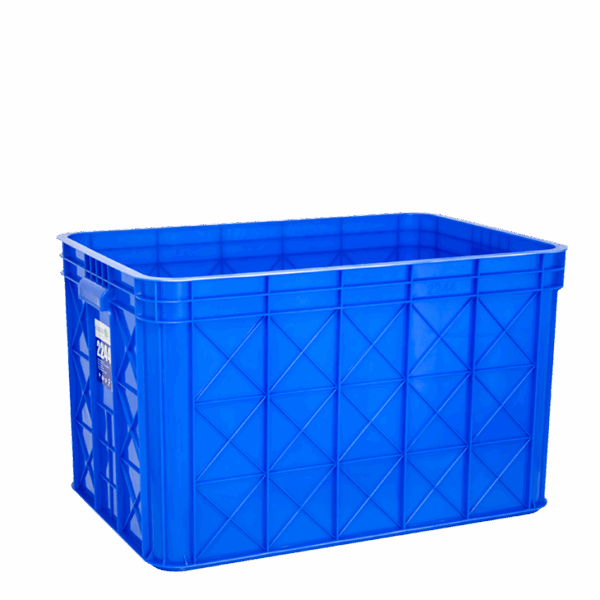 CONTAINER BOX INDUSTRI RAPAT 132 LITER GL TIPE 2244 P | KERANJANG PLASTIK WADAH INDUSTRI UKURAN 73,2 x 47,7 x 43,4 CM