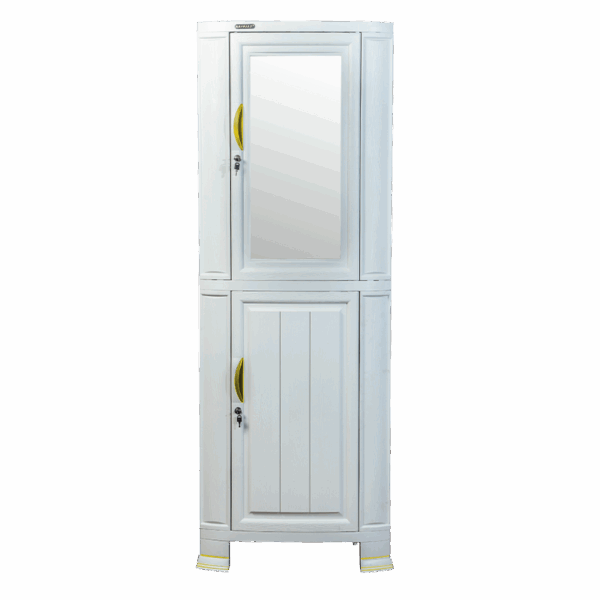 LEMARI PAKAIAN NAPOLLY CABINET PLASTIK CABSUL1-R99 C2K PUMA | UKURAN 65 x 52 x 181 CM |Lemari Pakaian 1 Pintu Rak dan Gantung + Cermin Kunci | Lemari Cabinet Serbaguna