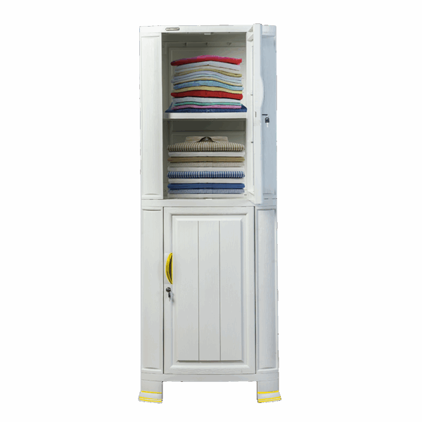 LEMARI PAKAIAN NAPOLLY CABINET PLASTIK CABSUL1-R99 C2K PUMA | UKURAN 65 x 52 x 181 CM |Lemari Pakaian 1 Pintu Rak dan Gantung + Cermin Kunci | Lemari Cabinet Serbaguna