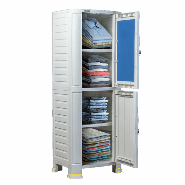 LEMARI PAKAIAN NAPOLLY CABINET PLASTIK CABSUL1-R99 C2K PUMA | UKURAN 65 x 52 x 181 CM |Lemari Pakaian 1 Pintu Rak dan Gantung + Cermin Kunci | Lemari Cabinet Serbaguna