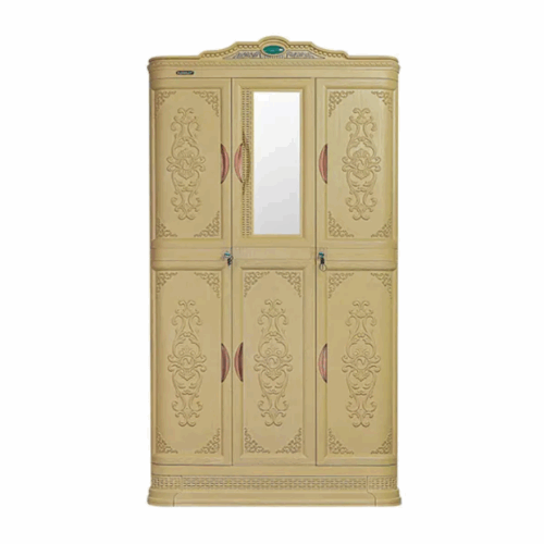 LEMARI PLASTIK 3 PINTU NAPOLLY CLASSIC TIPE CABSULTA-368 CK PUMA | UKURAN 101x50x183 CM | Lemari Pakaian 3 Pintu Rak dan Gantung + Cermin Kunci | Lemari Cabinet Serbaguna