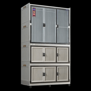 LEMARI PLASTIK MULTIFUNGSI / SERBAGUNA NAPOLLY LIPAT 3 TOWER 4 SUSUN FOLDING CABINE - 3211 GANTUNG PINTU TRANSPARAN JUMBO