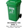 TEMPAT SAMPAH PLASTIK BESAR 100 LITER NAPOLLY TIPE 100C RODA BIG GARBAGE | UKURAN 54 x 47 x 81 CM | KIRIM KE SELURUH INDONESIA