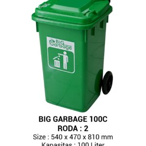 TEMPAT SAMPAH PLASTIK BESAR 100 LITER NAPOLLY TIPE 100C RODA BIG GARBAGE | UKURAN 54 x 47 x 81 CM | KIRIM KE SELURUH INDONESIA