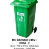 TEMPAT SAMPAH PLASTIK BESAR 240 LITER NAPOLLY TIPE 240 V1 + RODA | BIG GARBAGE UKURAN 71 x 52 x 106,5 CM TEMPAT SAMPAH PLASTIK BESAR 240 LITER — Solusi Modern & Efisien untuk Pengelolaan Sampah Skala Menengah dan Besar.