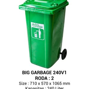 TEMPAT SAMPAH PLASTIK BESAR 240 LITER NAPOLLY TIPE 240 V1 + RODA | BIG GARBAGE UKURAN 71 x 52 x 106,5 CM TEMPAT SAMPAH PLASTIK BESAR 240 LITER — Solusi Modern & Efisien untuk Pengelolaan Sampah Skala Menengah dan Besar.