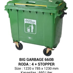 TEMPAT SAMPAH BESAR 660 LITER NAPOLLY TIPE 660 B + 4 RODA + STOPPER | UKURAN 122 x 78,5 x 123 CM