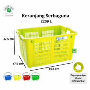 INDUSTRIAL CONTAINER 2209L GREEN LEAF KERANJANG INDUSTRI UKURAN 69,8 x 47,9 x 37,5 CM