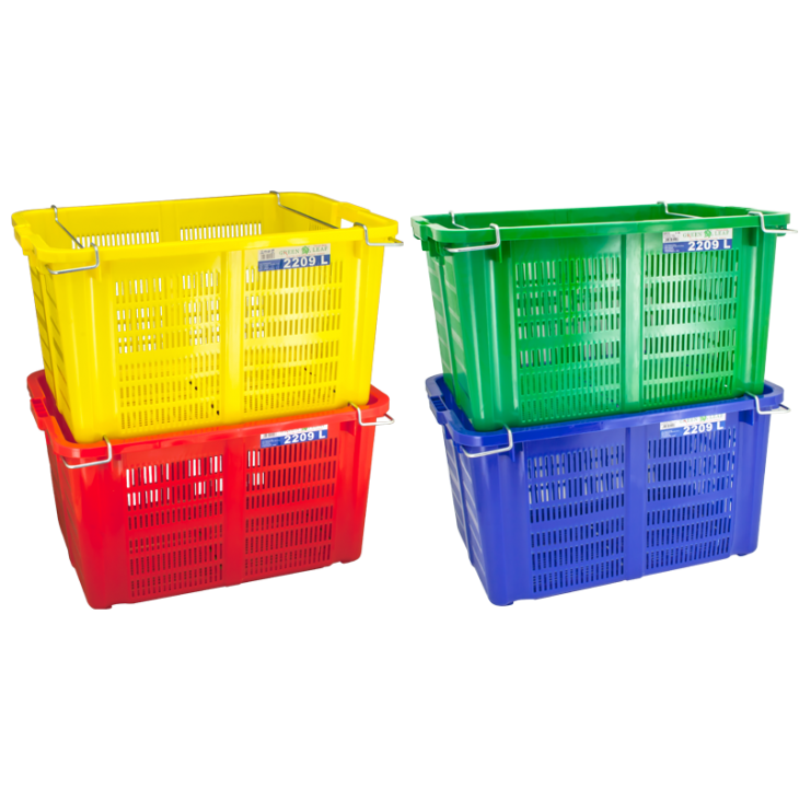 INDUSTRIAL CONTAINER 2209L GREEN LEAF KERANJANG INDUSTRI UKURAN 69,8 x 47,9 x 37,5 CM | RAJA PLASTIK INDONESIA