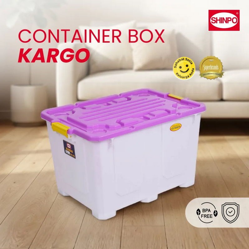 CONTAINER BOX PLASTIK BESAR 125 LITER SHINPO KARGO – SIP 584 CB 125: Box Penyimpanan Besar, Kokoh, dan Praktis untuk Rumah, Gudang & Industri