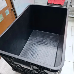 Container Box Plastik Industri Rapat Hitam Murah YTH-19B Low Grade 61x41x24 Cm | Raja Plastik Indonesia