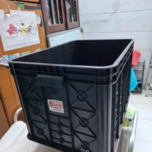 Container Box Plastik Industri Rapat Hitam Murah YTH-19B Low Grade 61x41x24 Cm | Raja Plastik Indonesia