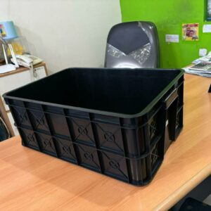 Container Box Plastik Industri Rapat Hitam Murah YTH-19B Low Grade 61x41x24 Cm | Raja Plastik Indonesia
