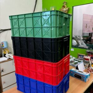 Container Box Plastik Industri Rapat Hijau Murah YTH-19B Medium Grade Ukuran 61x41x24 cm | Raja Plastik Indonesia