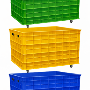 KERANJANG INDUSTRI BESAR 550 LITER - BOX CONTAINER GREEN LEAF 2181 PS UKURAN 100 x 80 x 69 CM | RAJA PLASTIK INDONESIA