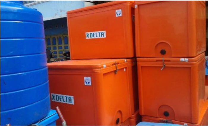 Cooler Box Besar Jumbo 600 Liter Orange / Kotak Es / Peti Ikan Delta Tipe PC-600, Ukuran 120 x 102 x 83 cm