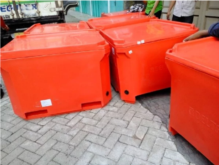 Cooler Box Besar Jumbo 600 Liter Orange / Kotak Es / Peti Ikan Delta Tipe PC-600, Ukuran 120 x 102 x 83 cm
