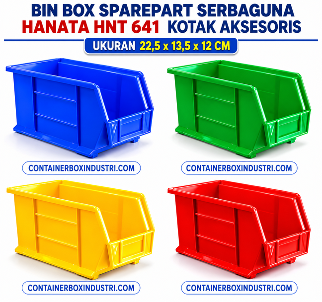 BIN BOX SPAREPART SERBAGUNA HANATA HNT 641 KOTAK AKSESORIS UKURAN 22,5 x 13,5 x 12 CM | RAJA PLASTIK INDONESIA