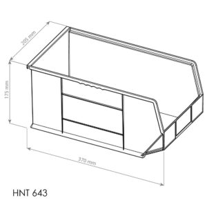 BIN BOX SPAREPART BESAR SERBAGUNA HANATA HNT 643 KOTAK AKSESORIS UKURAN 37x20,5x17,5 CM | RAJA PLASTIK INDONESIA