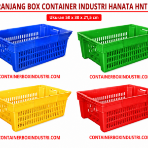 KERANJANG BOX CONTAINER INDUSTRI PLASTIK HANATA HNT 6001(1) KERANJANG BOX CONTAINER INDUSTRI PLASTIK HANATA HNT 6001 UKURAN 58x38x21,5 CM | RAJA PLASTIK INDONESIA