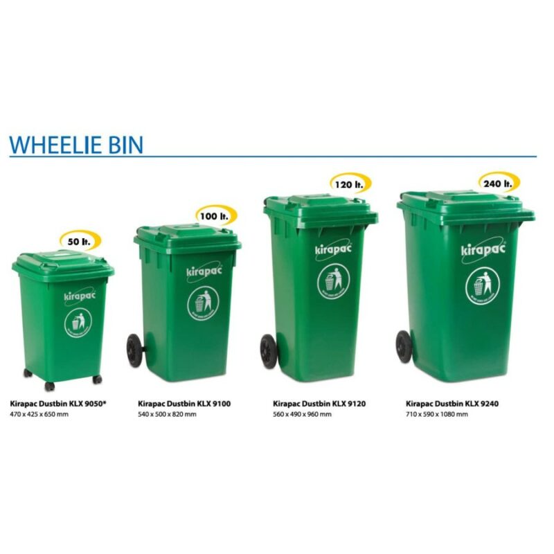 TEMPAT SAMPAH PLASTIK 50 LITER RODA KIRAPAC DUSTBIN KLX 9050 HIJAU: Solusi Praktis dan Modern untuk Kebutuhan Kebersihan Anda