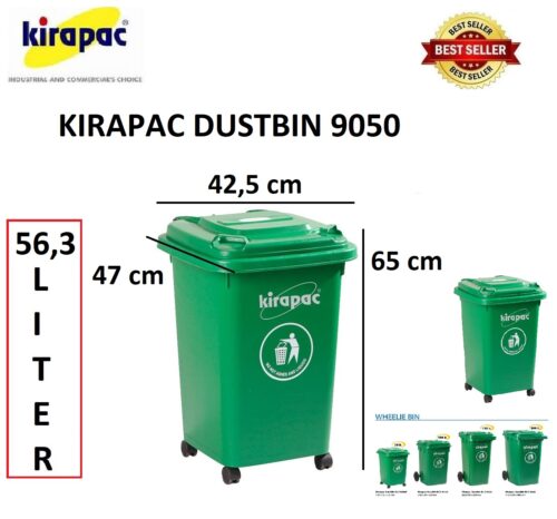 TEMPAT SAMPAH PLASTIK 50 LITER RODA KIRAPAC DUSTBIN KLX 9050 HIJAU: Solusi Praktis dan Modern untuk Kebutuhan Kebersihan Anda