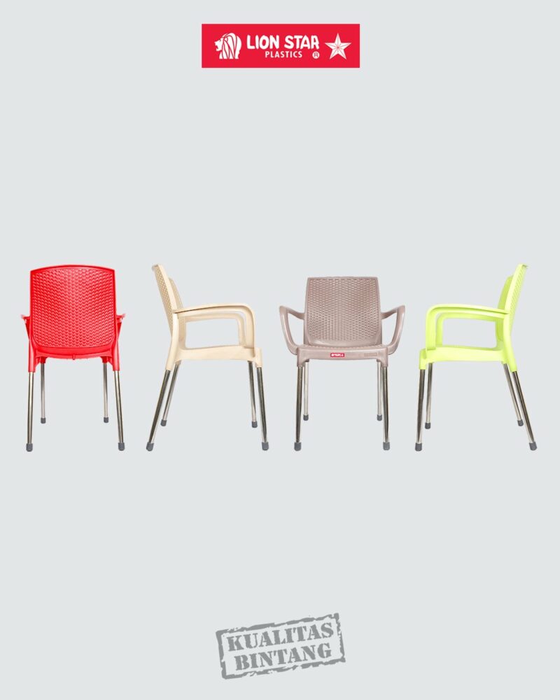 KURSI PLASTIK SANDARAN LION STAR EC-38 AMALFI CHAIR (MOTIF ROTAN): Kursi Plastik Modern Motif Rotan yang Elegan dan Nyaman
