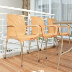 KURSI PLASTIK SANDARAN LION STAR EC-38 AMALFI CHAIR (MOTIF ROTAN): Kursi Plastik Modern Motif Rotan yang Elegan dan Nyaman