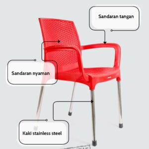 KURSI PLASTIK SANDARAN LION STAR EC-38 AMALFI CHAIR (MOTIF ROTAN): Kursi Plastik Modern Motif Rotan yang Elegan dan Nyaman