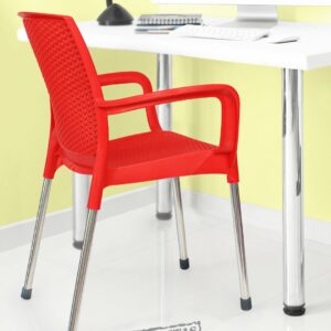 KURSI PLASTIK SANDARAN LION STAR EC-38 AMALFI CHAIR (MOTIF ROTAN): Kursi Plastik Modern Motif Rotan yang Elegan dan Nyaman
