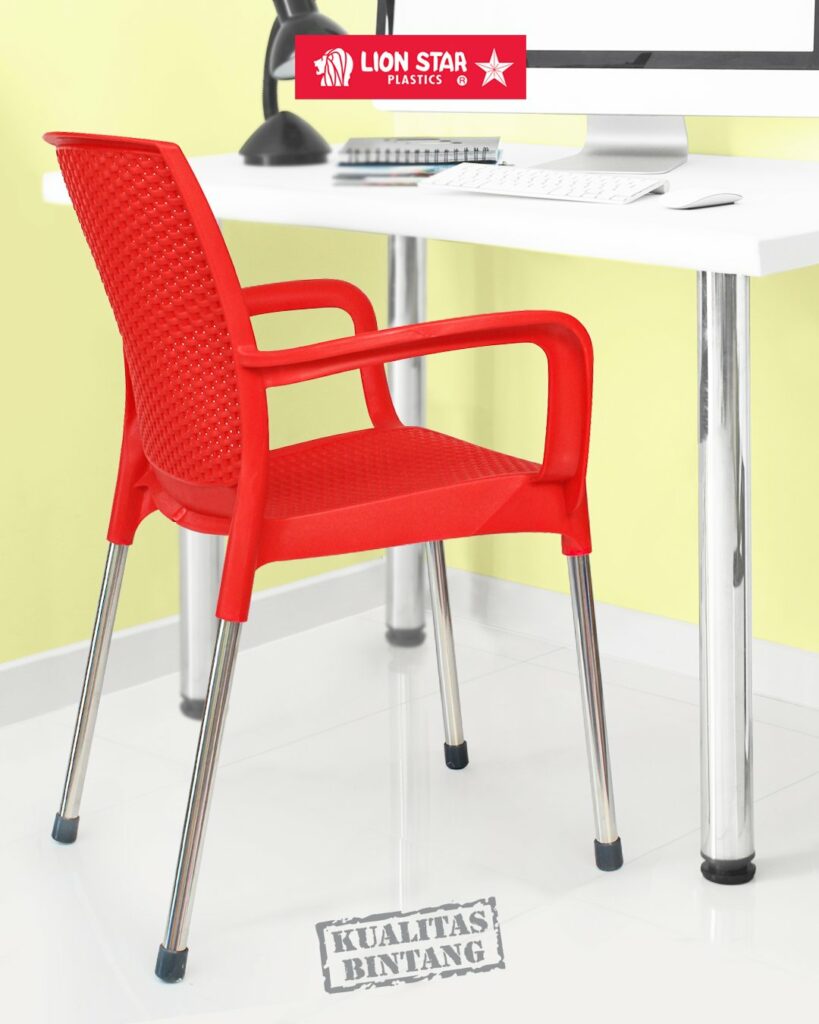 KURSI PLASTIK SANDARAN LION STAR EC-38 AMALFI CHAIR (MOTIF ROTAN): Kursi Plastik Modern Motif Rotan yang Elegan dan Nyaman