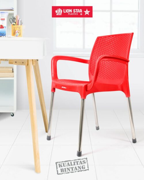 KURSI PLASTIK SANDARAN LION STAR EC-38 AMALFI CHAIR (MOTIF ROTAN): Kursi Plastik Modern Motif Rotan yang Elegan dan Nyaman