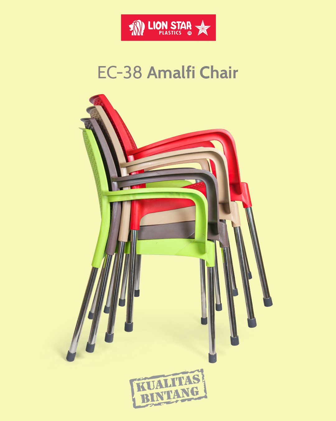KURSI PLASTIK SANDARAN LION STAR TIPE EC-38 AMALFI CHAIR