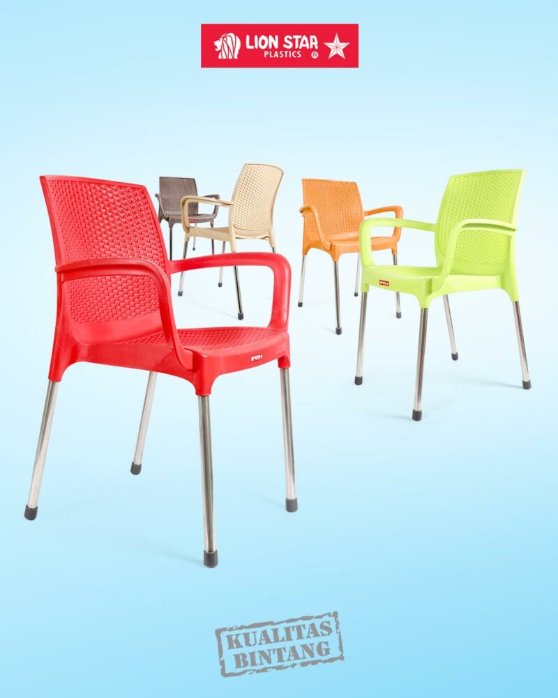 Kursi Plastik Sandaran Lion Star EC-38 Amalfi Chair (8) KURSI PLASTIK SANDARAN LION STAR EC-38 AMALFI CHAIR (MOTIF ROTAN): Kursi Plastik Modern Motif Rotan yang Elegan dan Nyaman
