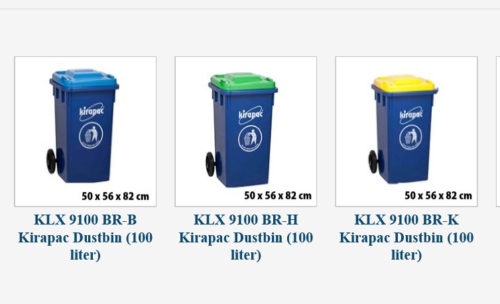 TEMPAT SAMPAH BESAR 100 LITER PLASTIK RODA KIRAPAC DUSTBIN KLX 9100 BR (BIRU) TUTUP KUNING HIJAU & BIRU: Solusi Tempat Sampah Modern, Kuat, dan Efisien untuk Kebutuhan Outdoor