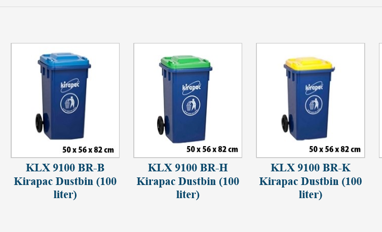 TEMPAT SAMPAH BESAR 100 LITER PLASTIK RODA KIRAPAC DUSTBIN KLX 9100 BR (BIRU) TUTUP KUNING HIJAU & BIRU: Solusi Tempat Sampah Modern, Kuat, dan Efisien untuk Kebutuhan Outdoor