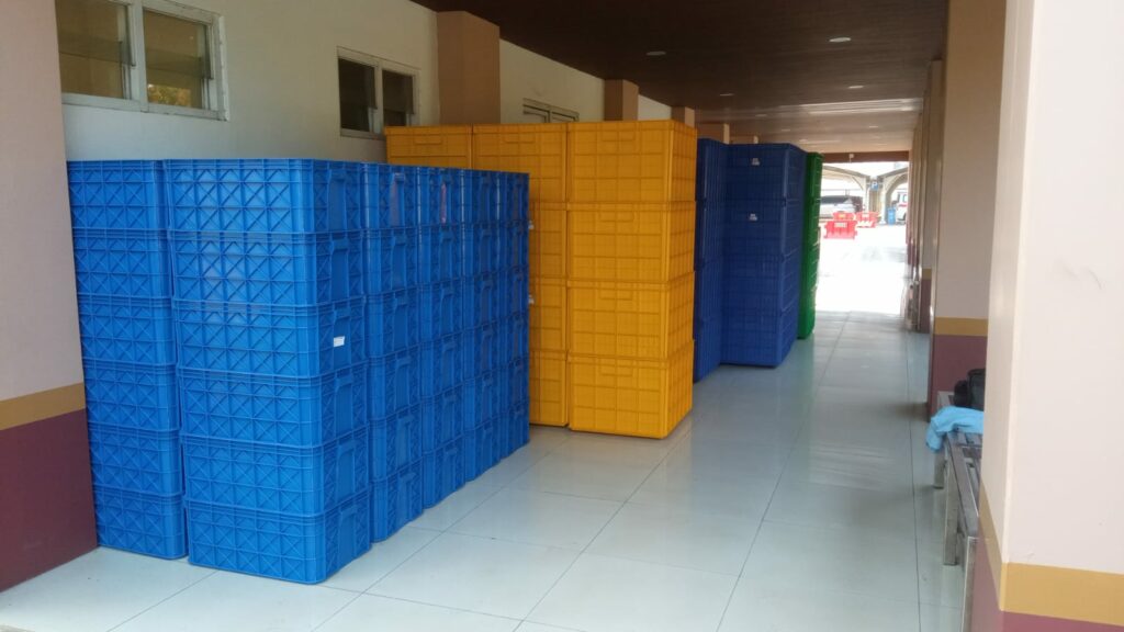 PENGIRIMAN BOX CONTAINER / KERANJANG PLASTIK INDUSTRI HANATA & RABBIT KE GUDANG UNILEVER CIKARANG OLEH TIM RAJA PLASTIK INDONESIA